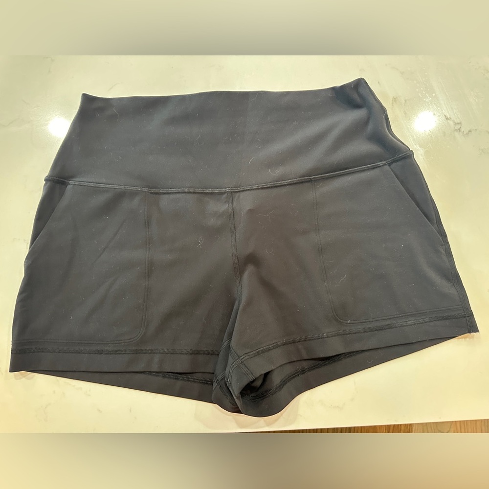 Black Lululemon Align high rise shorts. Size 8.